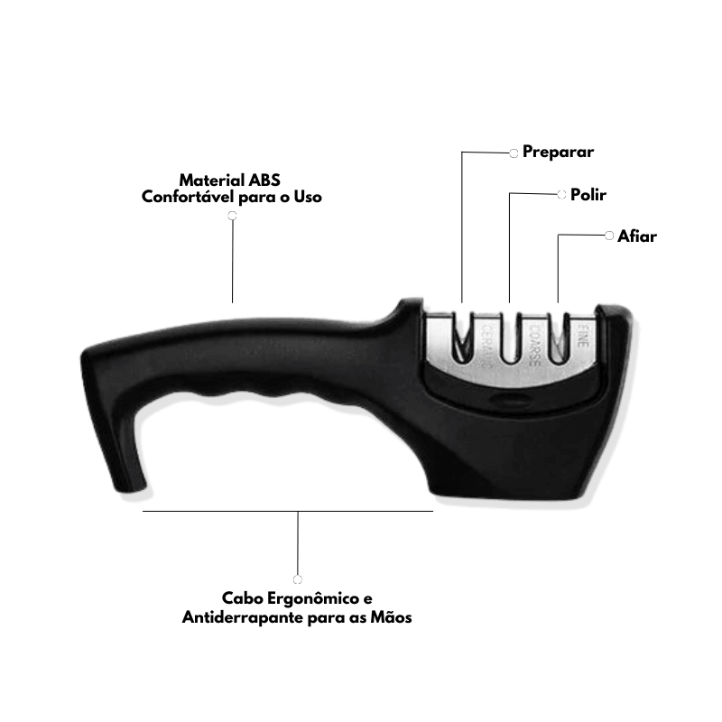 Super Afiador de Facas 3 em 1